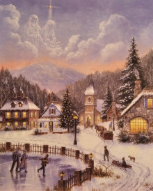 ΚΑΡΤΑ ΧΡΙΣΤΟΥΓΕΝΝΙΑΤΙΚΗ: Village christmas_card_ice_skating_village2