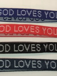 ΒΡΑΧΙΟΛΙ ΥΦΑΣΜΑΤΙΝΟ: God Loves You! (Μαύρο)