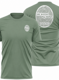 T-SHIRT: He Knows My Name (Dusty Green)